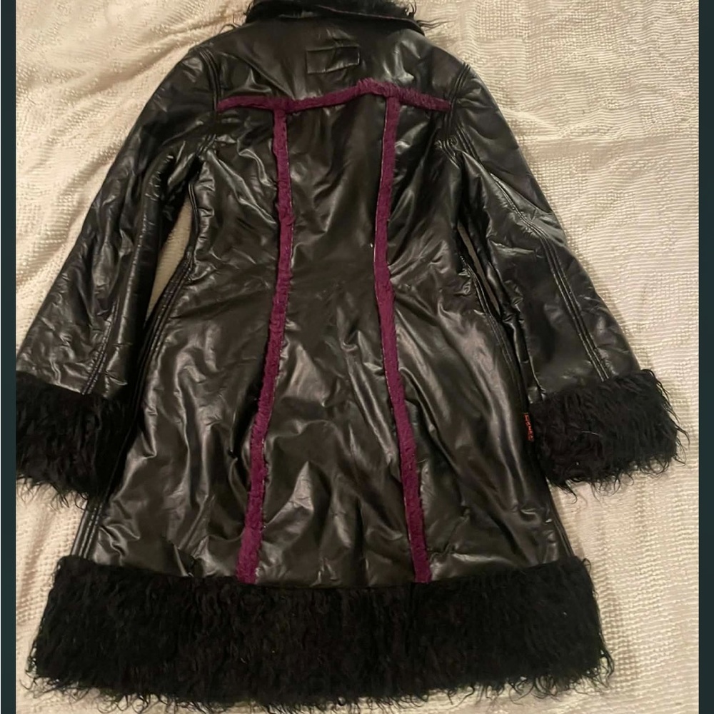 SUPER RARE Vintage Tripp NYC Reversible Penny Lane Faux Purple vegan Fur coat